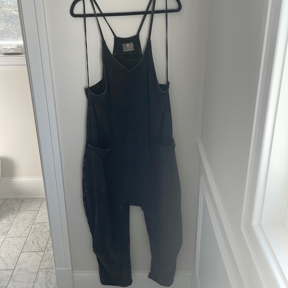 Free People Movement- Hot Shot Onesie - Washed Black - M